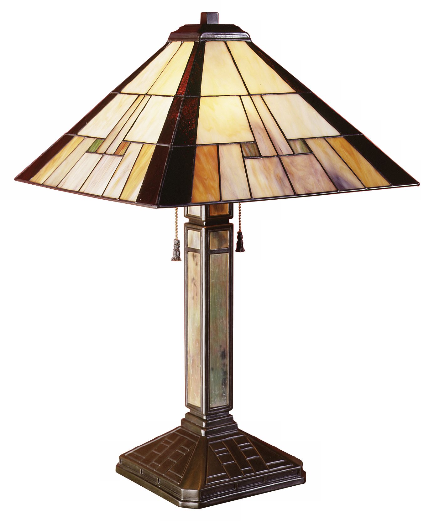 Mission Tiffany Square Sided Shade Table Lamp