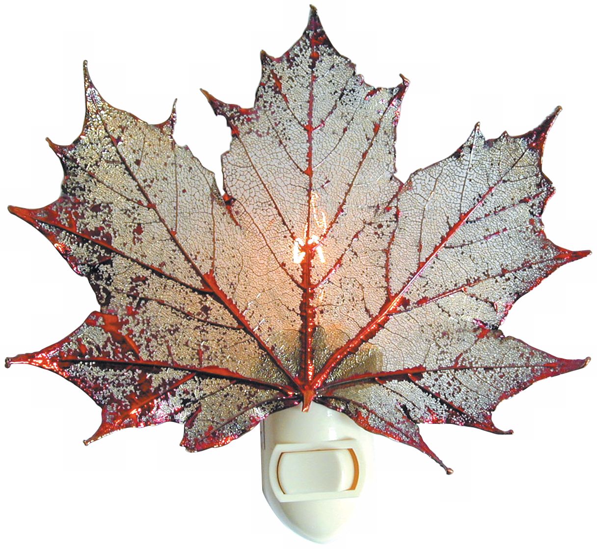 Antique Copper Real Leaf Sugar Maple Night Light