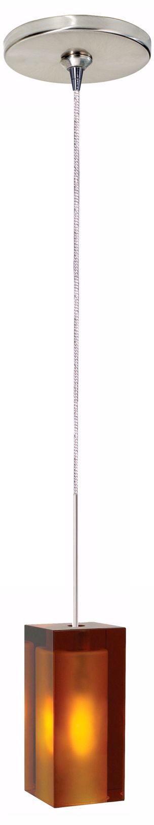 Solitude Amber Glass Satin Nickel Tech Lighting Mini Pendant