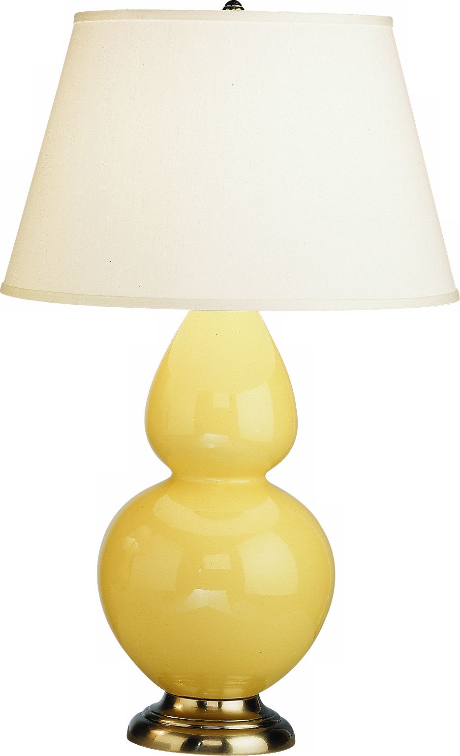 Robert Abbey 31" Yellow Ceramic and Silver Table Lamp