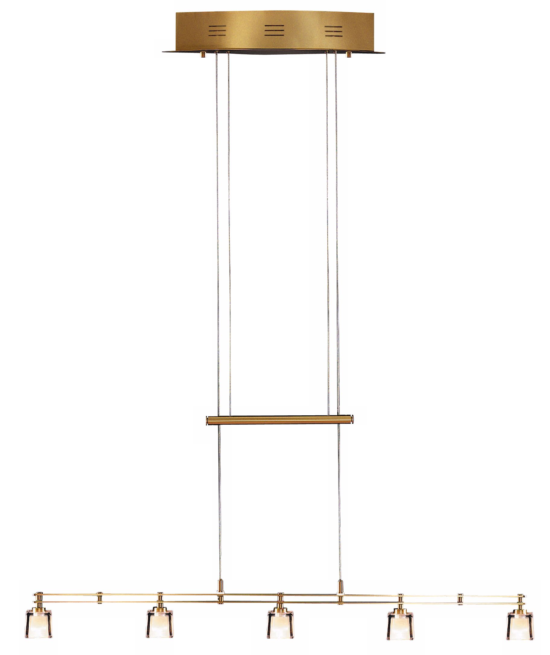 Holtkoetter Five Light Brass Adjustable Island Chandelier