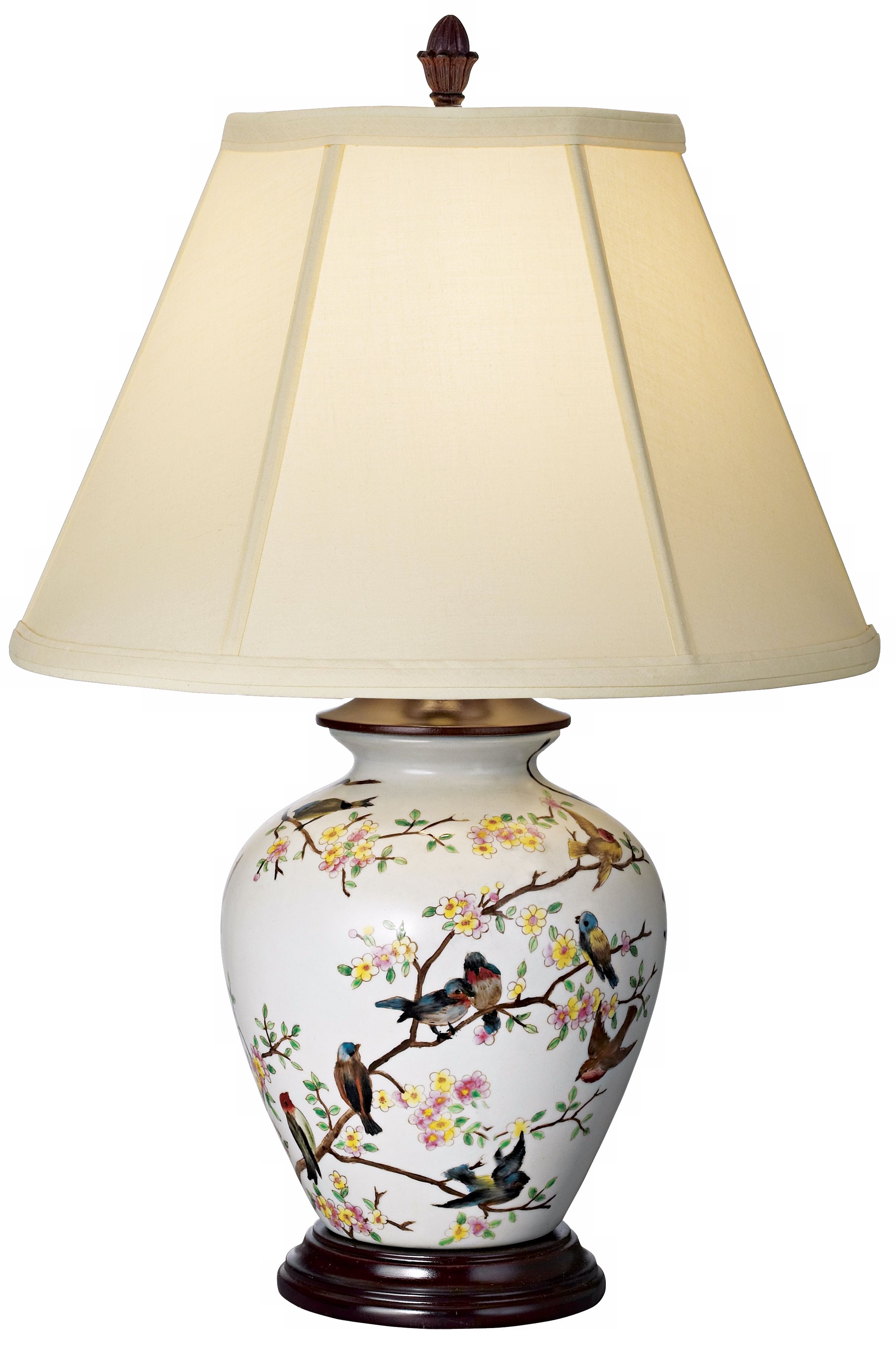 Songster Bird Blue Tint Porcelain Jar Table Lamp