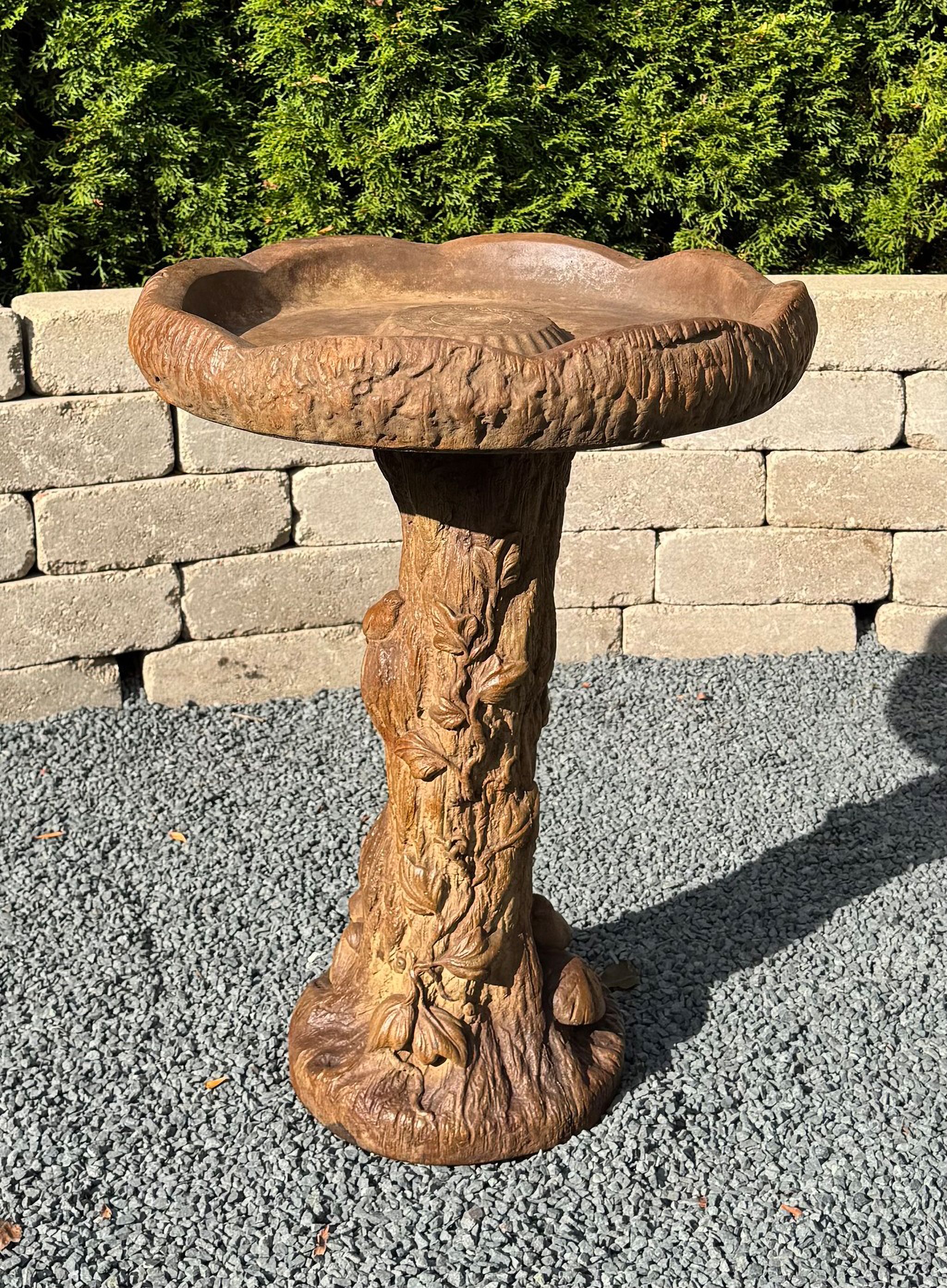 Woodland Outdoor Birdbath
