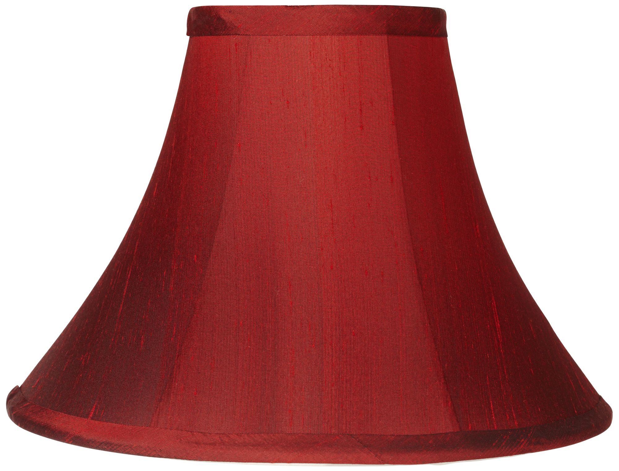 Red Silk Dupioni Bell Lamp Shade 5x12x8.5 (Spider)