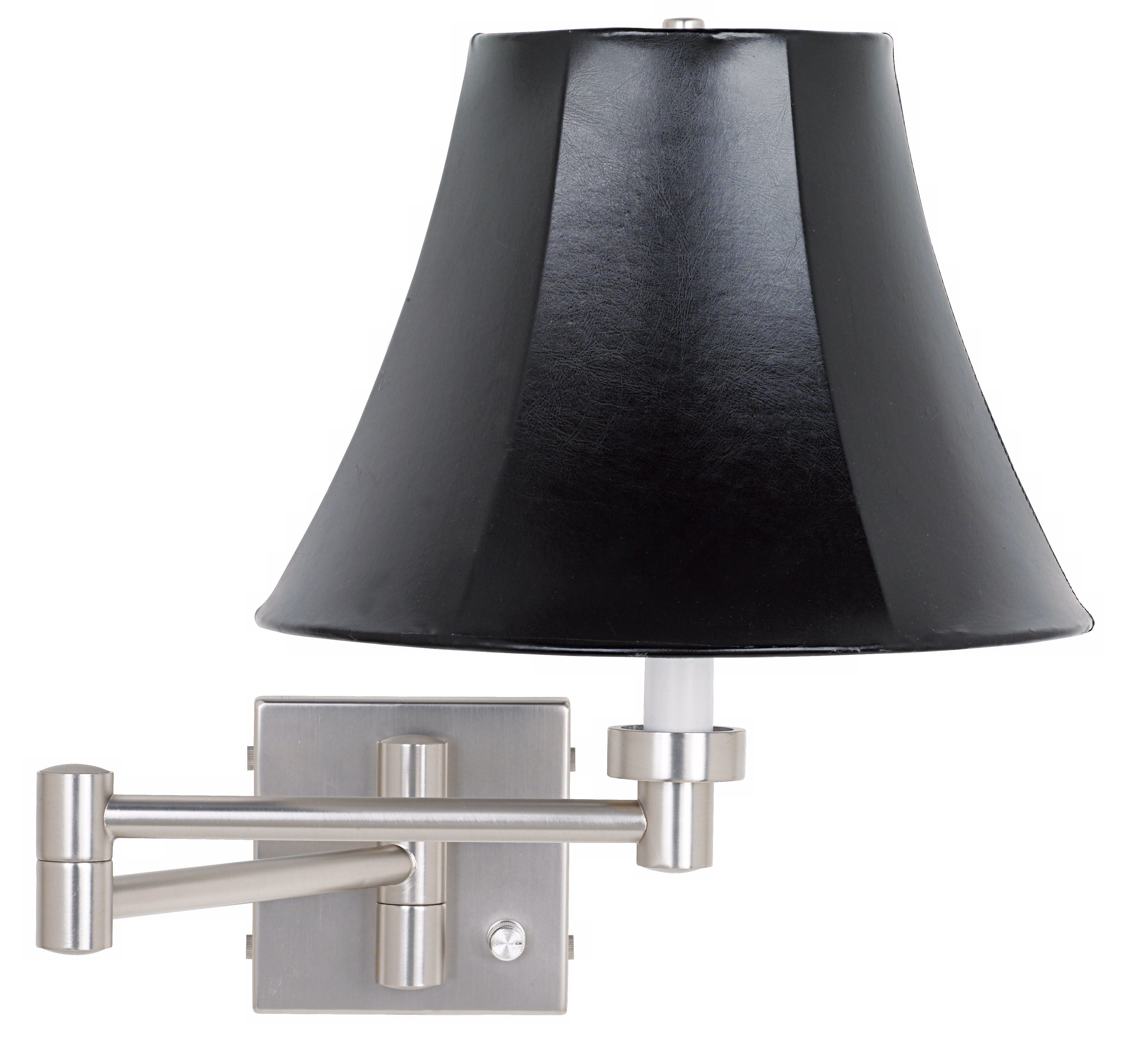 Brushed Steel Plug-In Style Swing Arm Wall Lamp Base