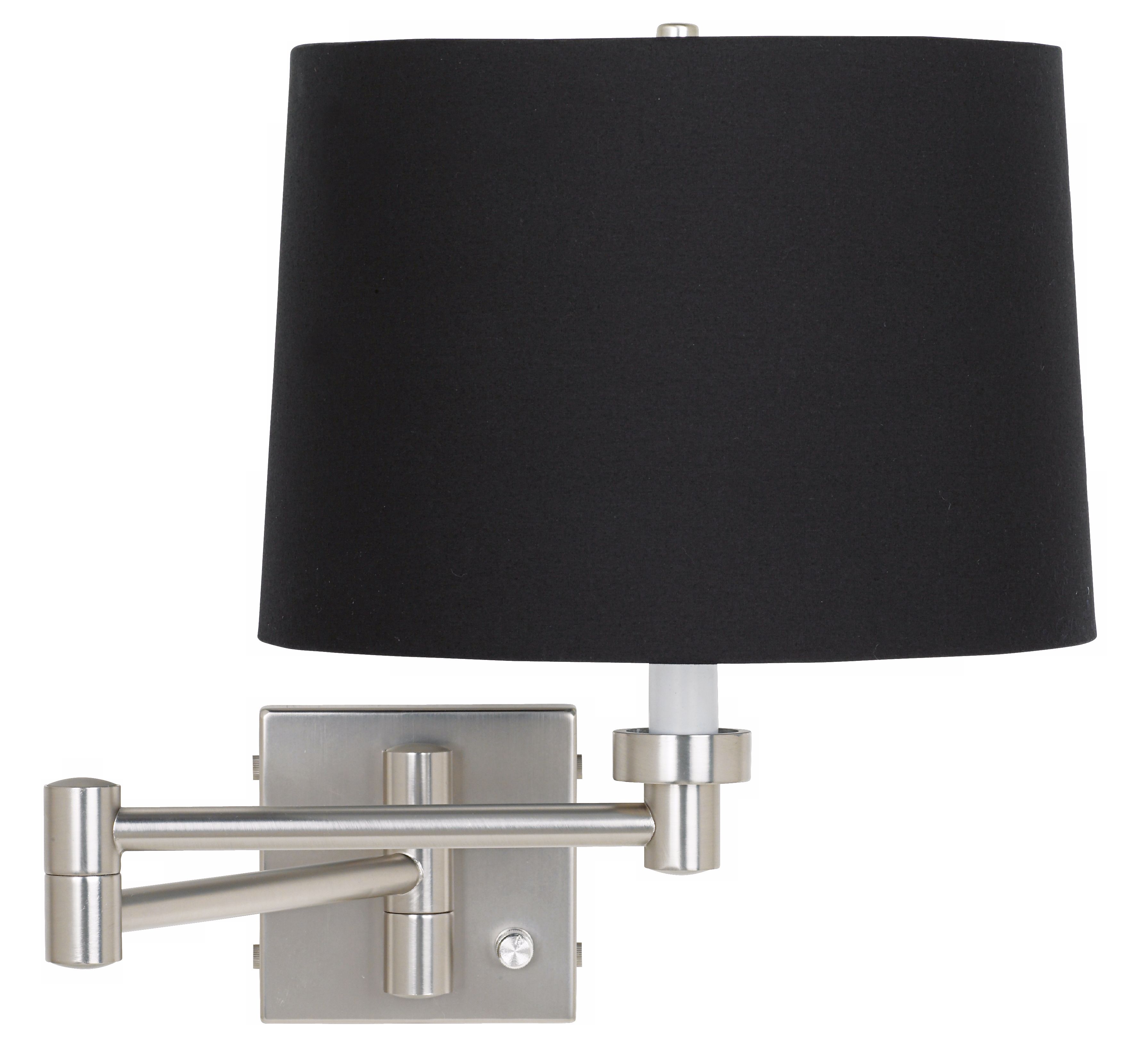 Black Drum Shade Plug-In Style Swing Arm