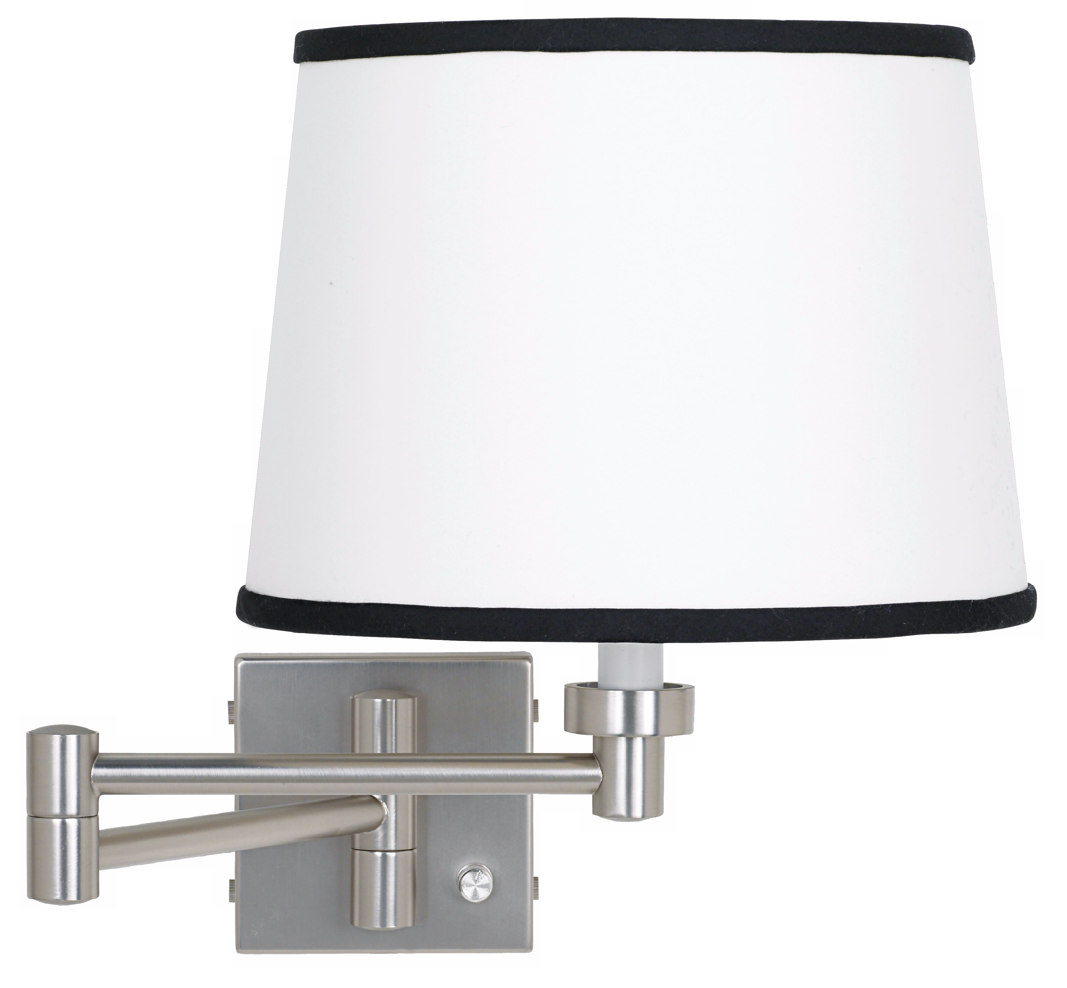 Brushed Steel Plug-In Style Swing Arm Wall Lamp Base