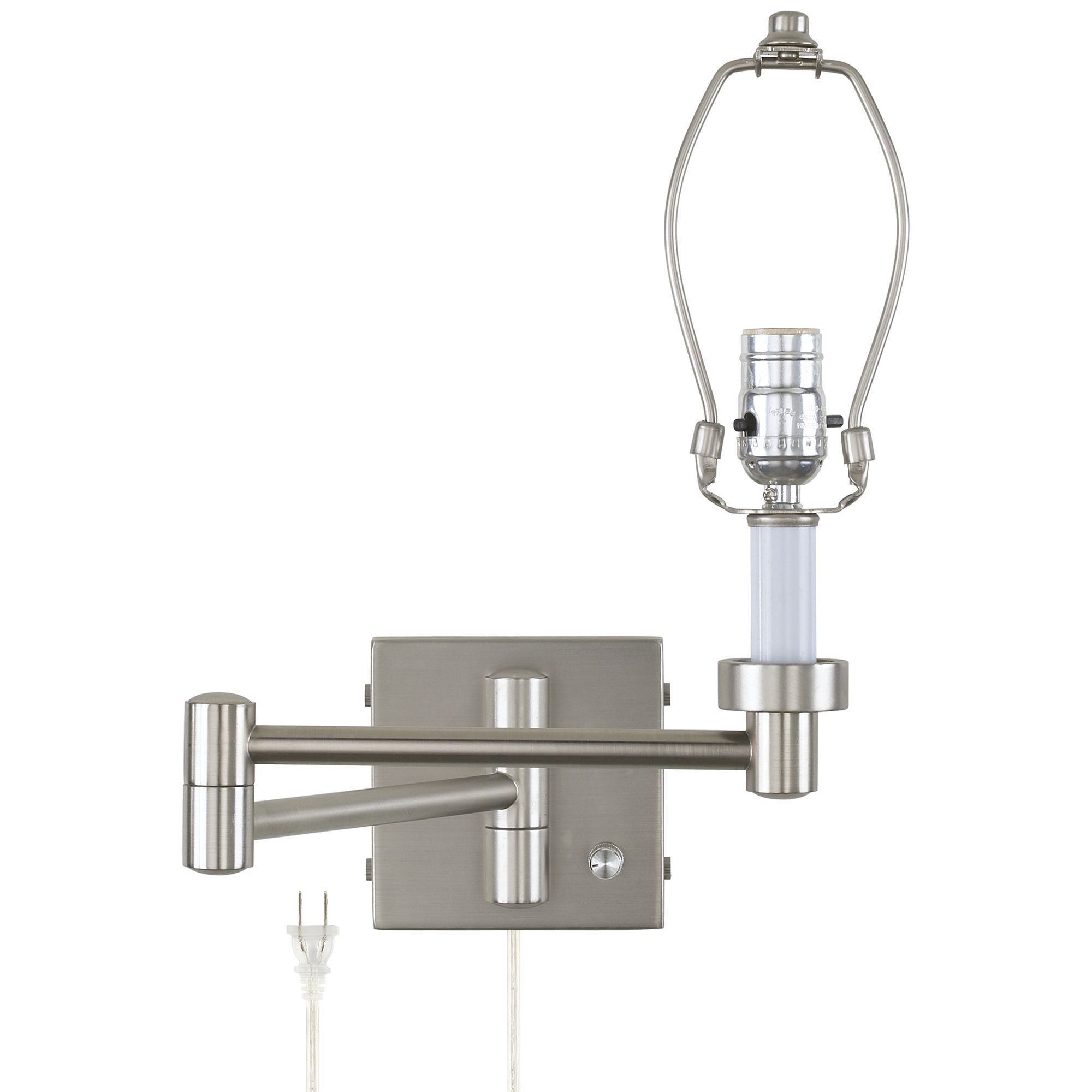 20" Brushed Steel Plug-In Style Swing Arm Wall Lamp Base