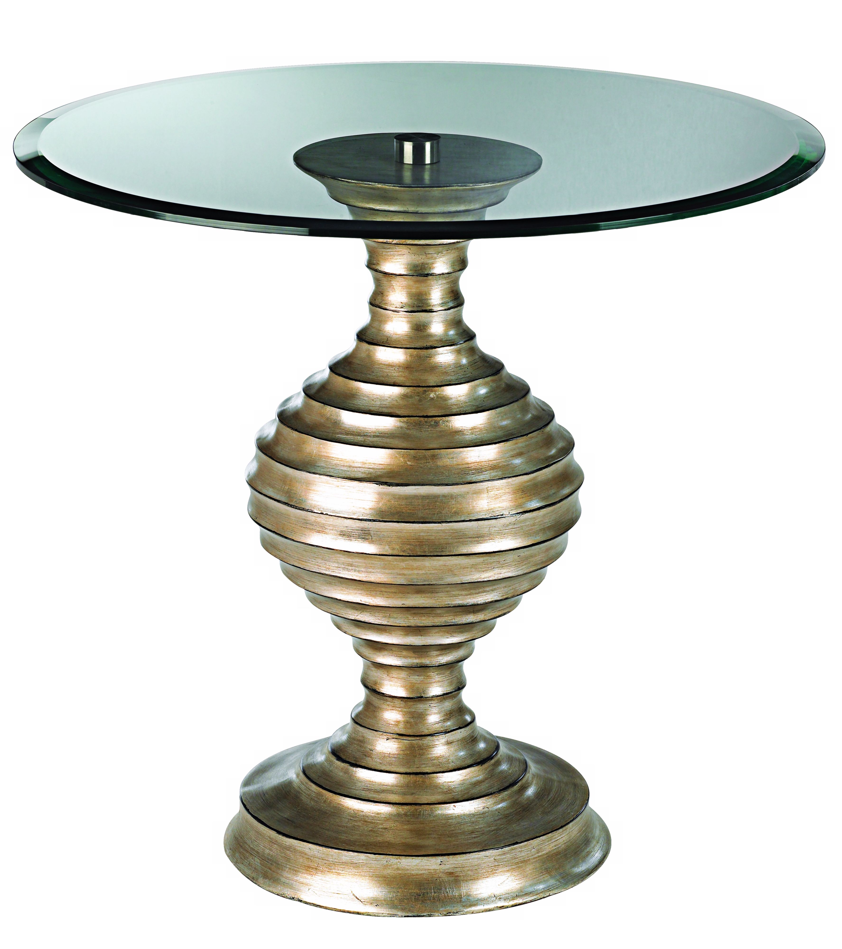 Glass and Silver Finish Contemporary Accent End Table