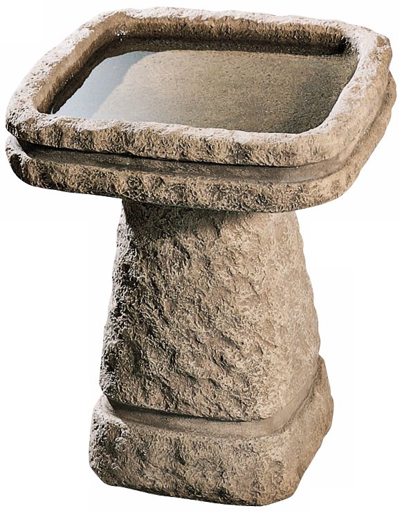 Garden Stone Square Basin Birdbath