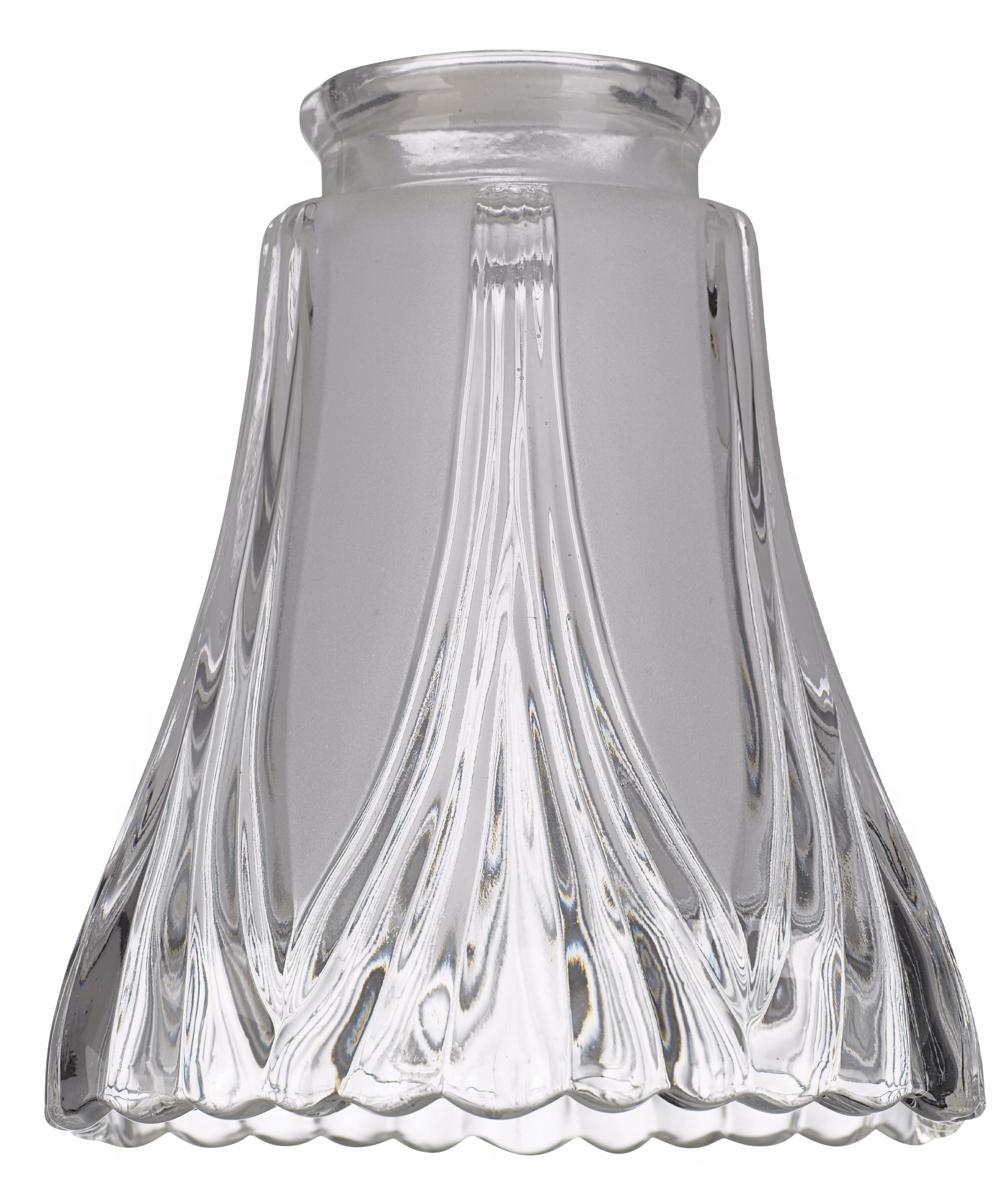 2 1/4" Fitter Set of 4 Large Frost/Clear Glass Shade