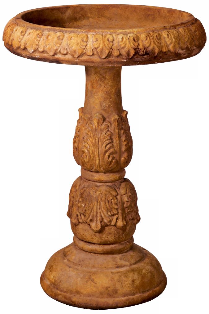 Henri Studios Acanthus Leaf Cast Stone Bird Bath