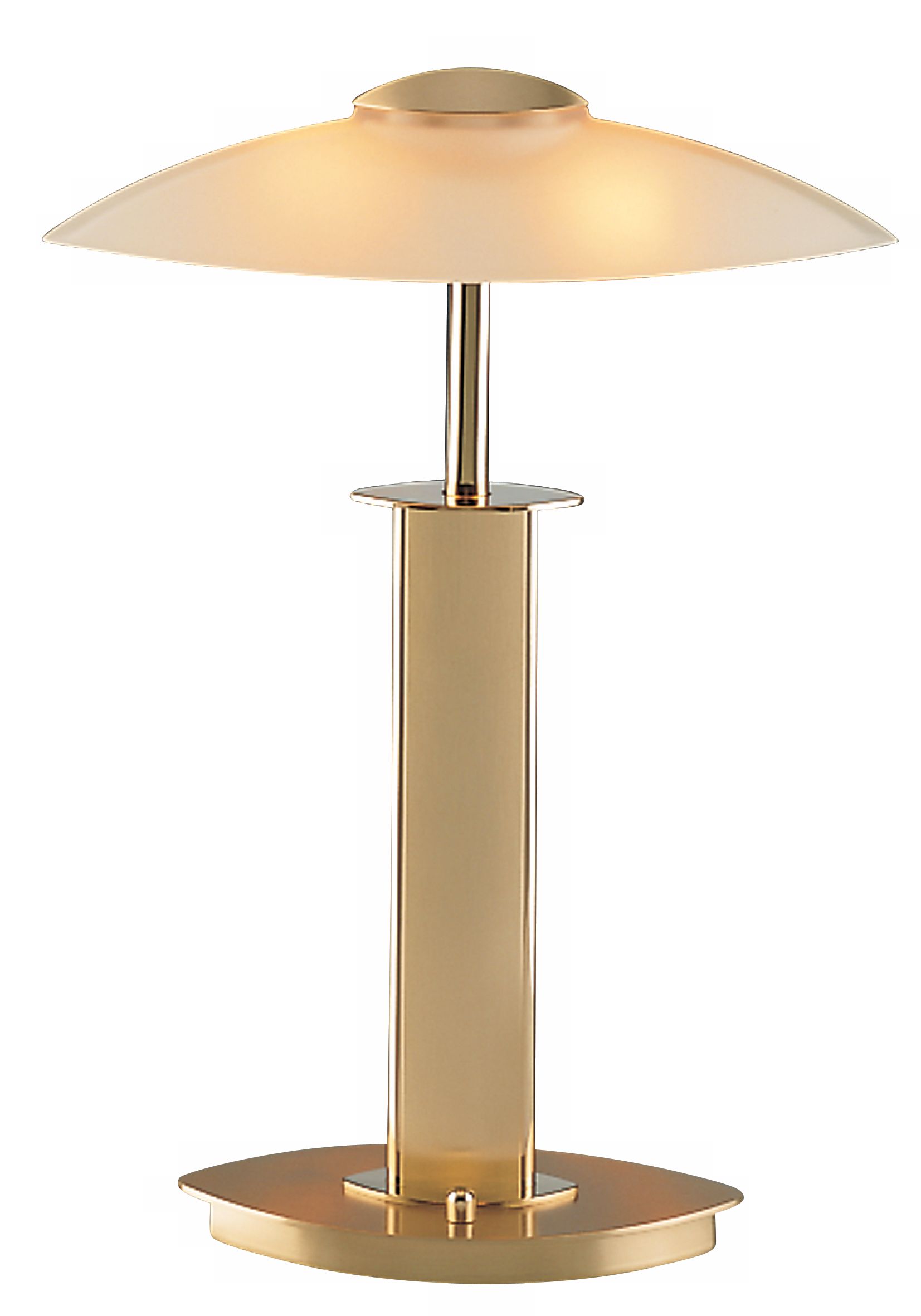 Holtkoetter Dual Brass Desk Lamp with Satin White Shade