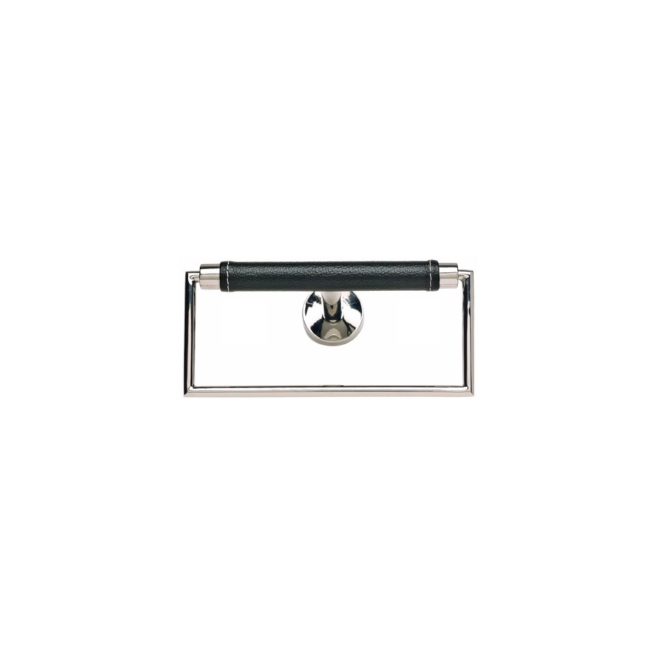 Zanzibar Collection Chrome and Black Leather 6" Towel Ring   #21358