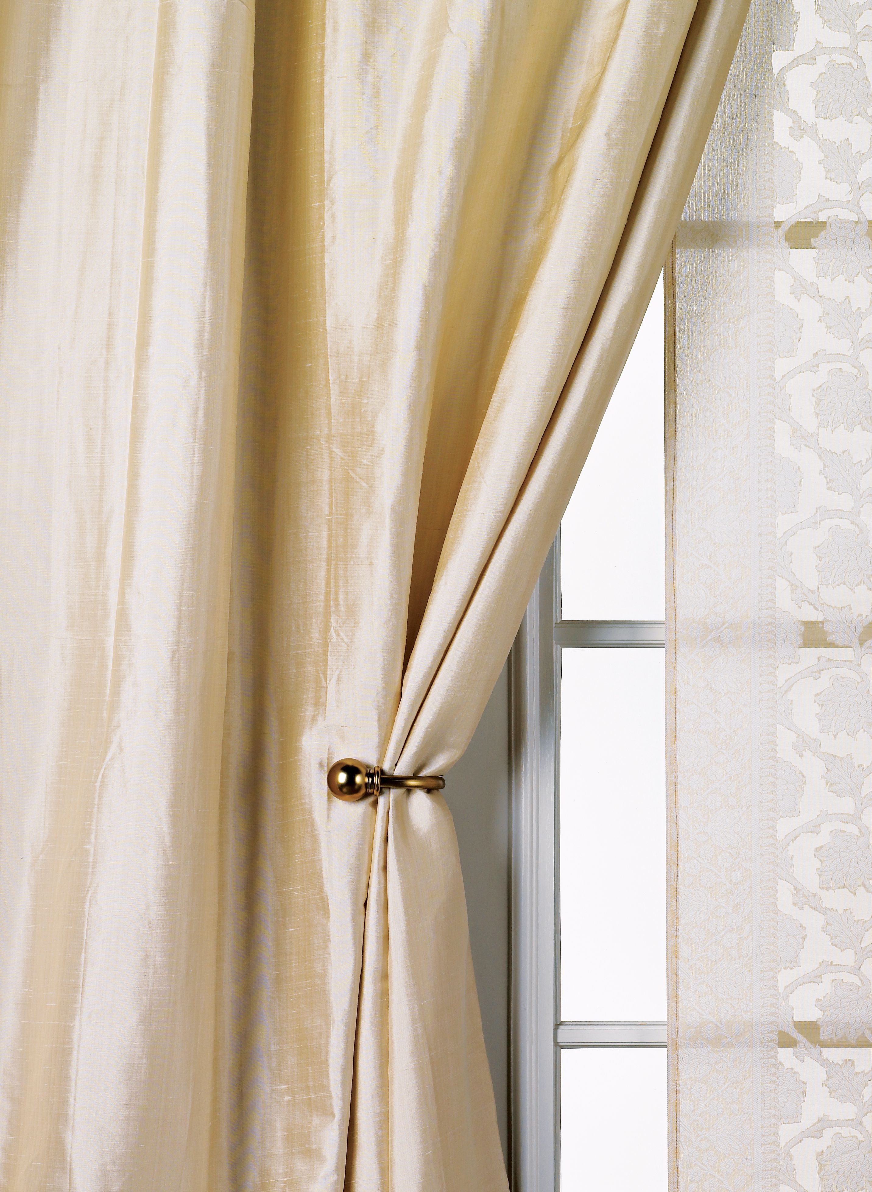 Dupioni Ivory Silk Pinch Pleat 96" Long Drapery