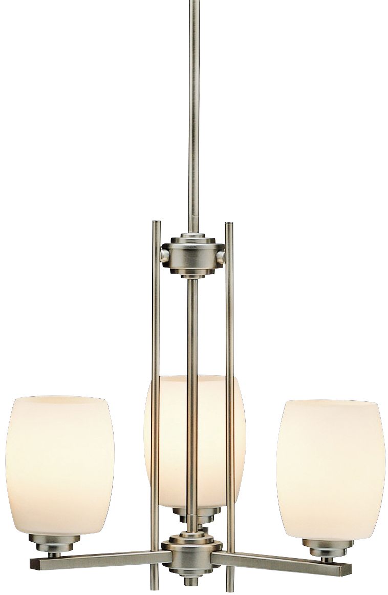 Brushed Nickel Three Light Chandelier