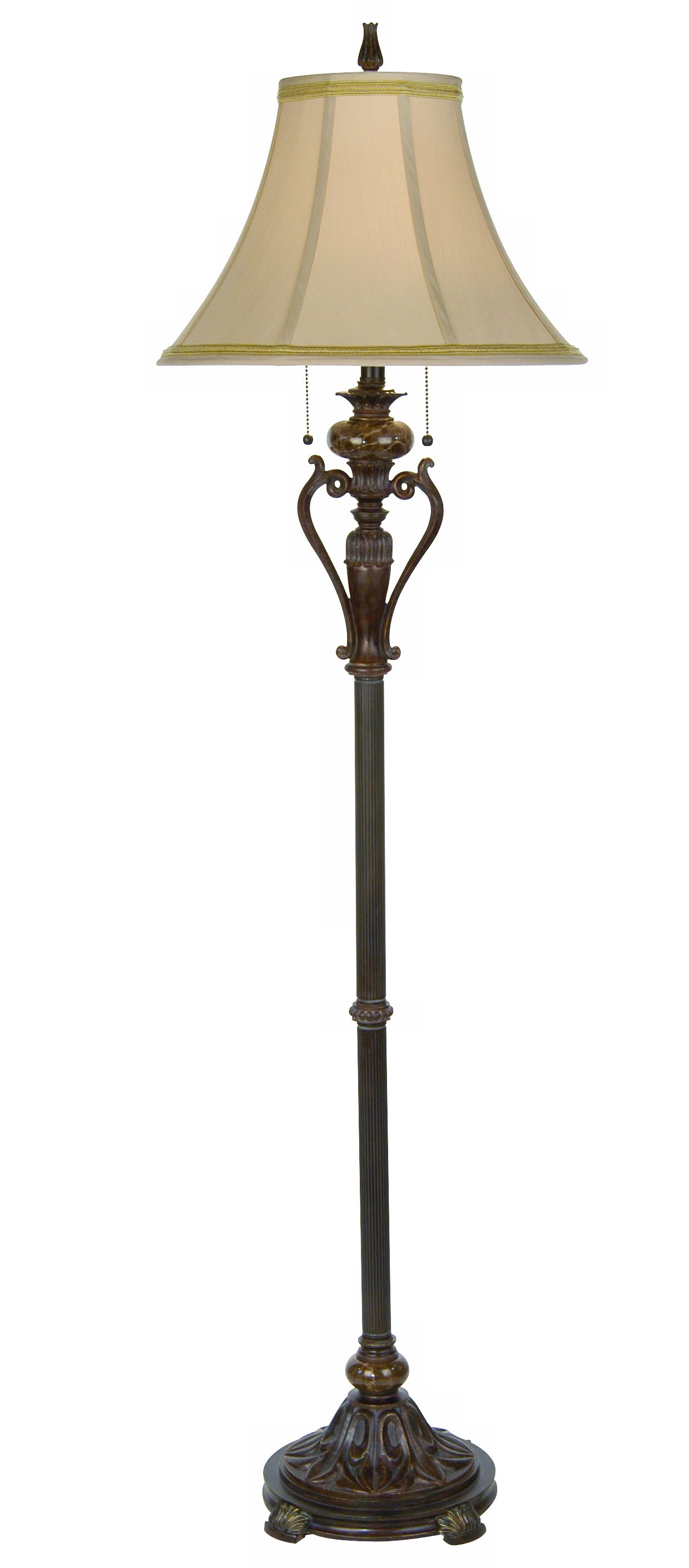 Kathy Ireland Amor Collection Bronze Marble Floor Lamp