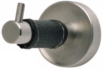 Zanzibar Collection Stainless Steel Black Leather Bath Hook 21822