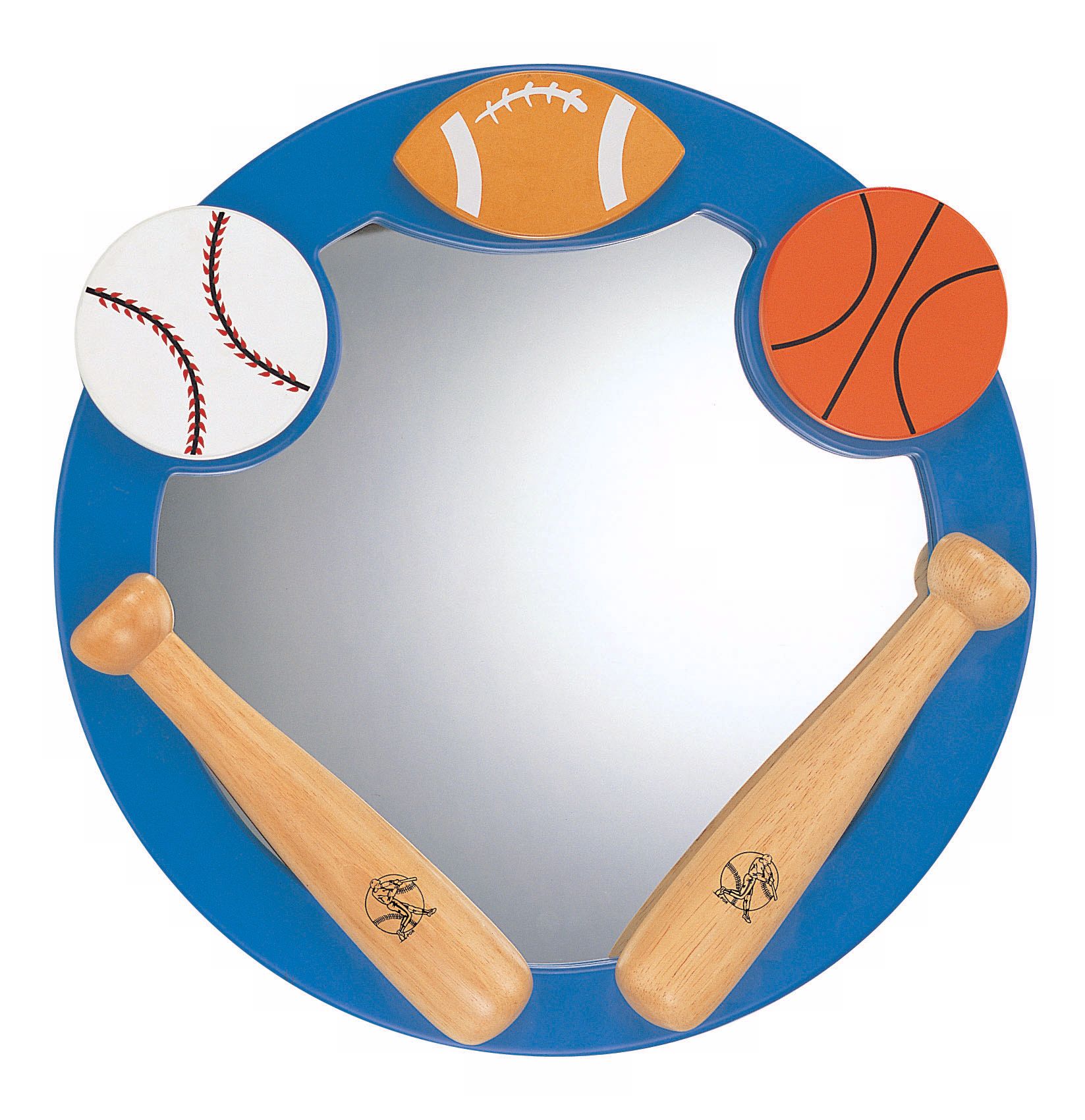 Round Blue Sports Wall Mirror