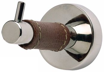 Zanzibar Collection Polished Chrome Leather Bath Hook