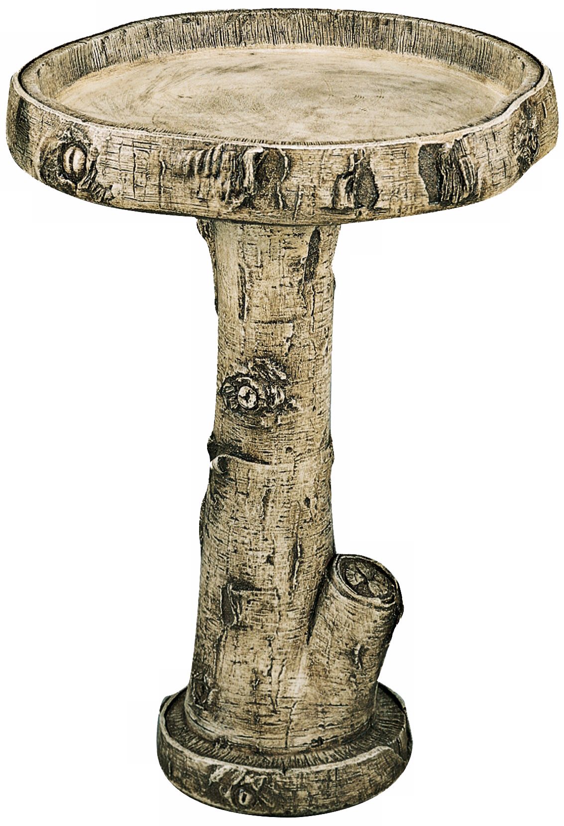 Henri Studios Birch-Look Cast Stone Bird Bath.