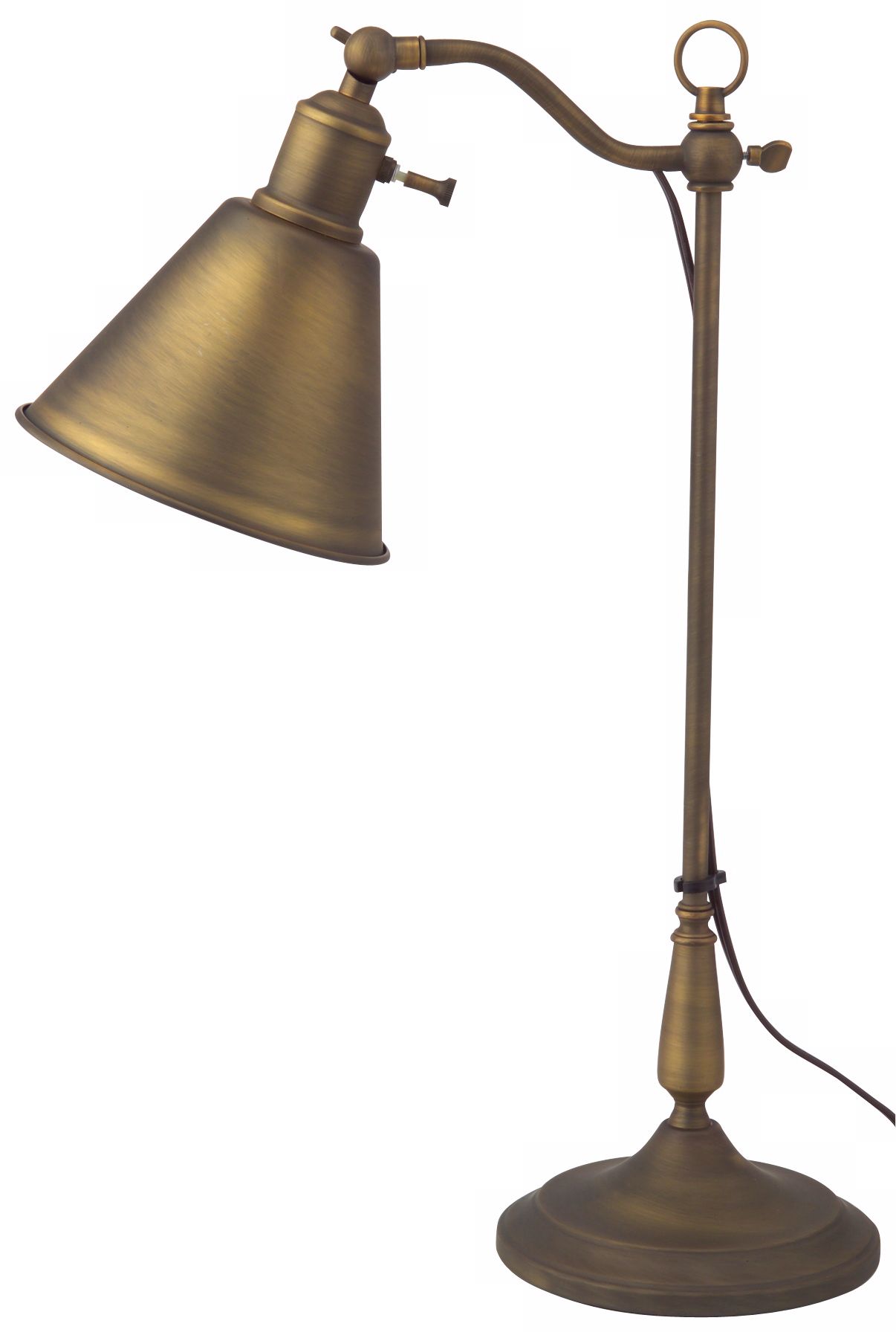 OTT-LITE Carolina Antique Brass Downbridge Desk Lamp