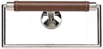 Zanzibar Collection Chrome and Saddle Leather 6 Towel Ring 22810