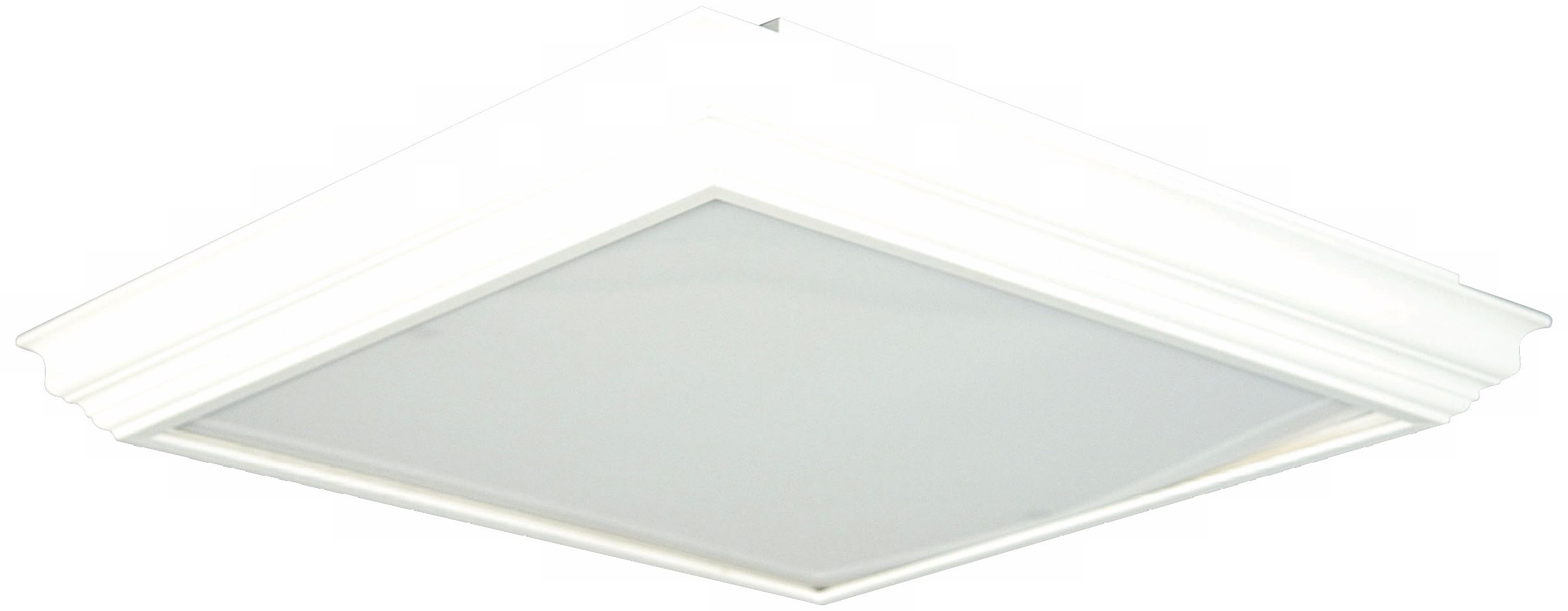 White Finish 27" Square Ceiling Light Housing