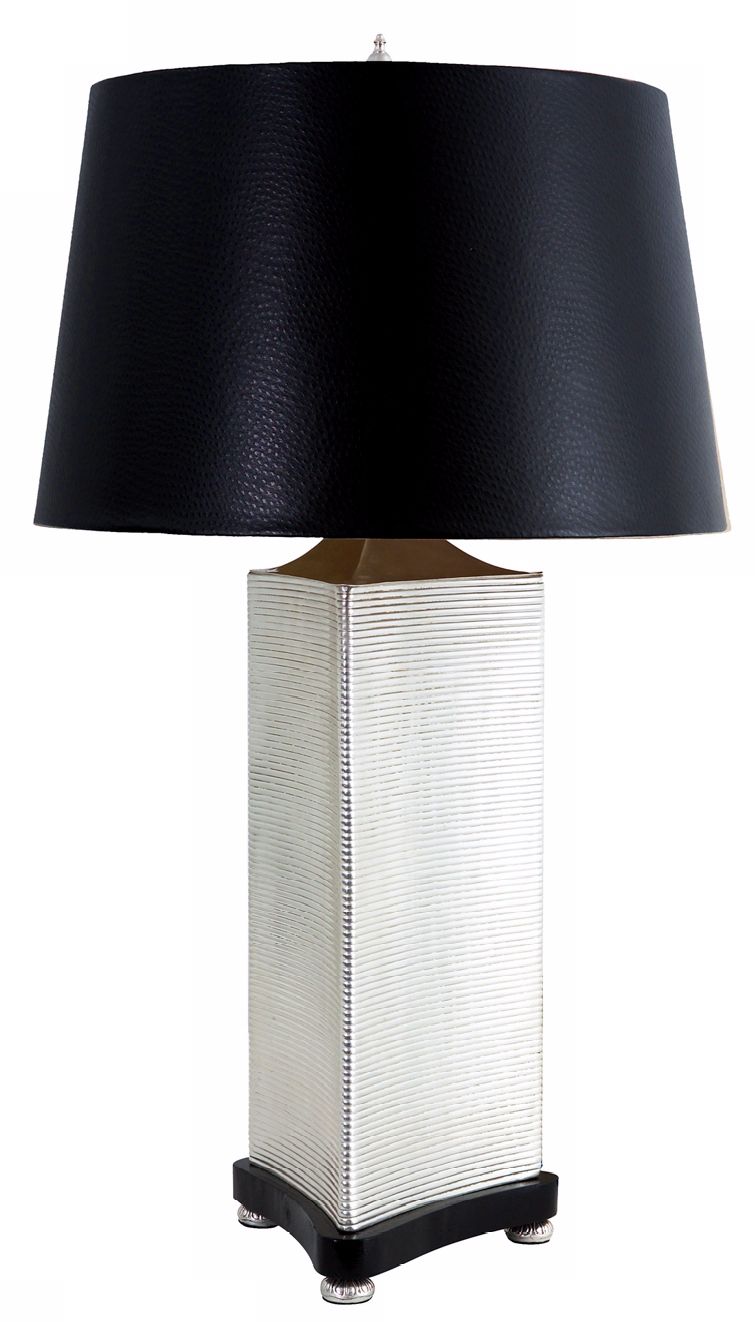 Larry Laslo Uptown Nickel Triangular Table Lamp