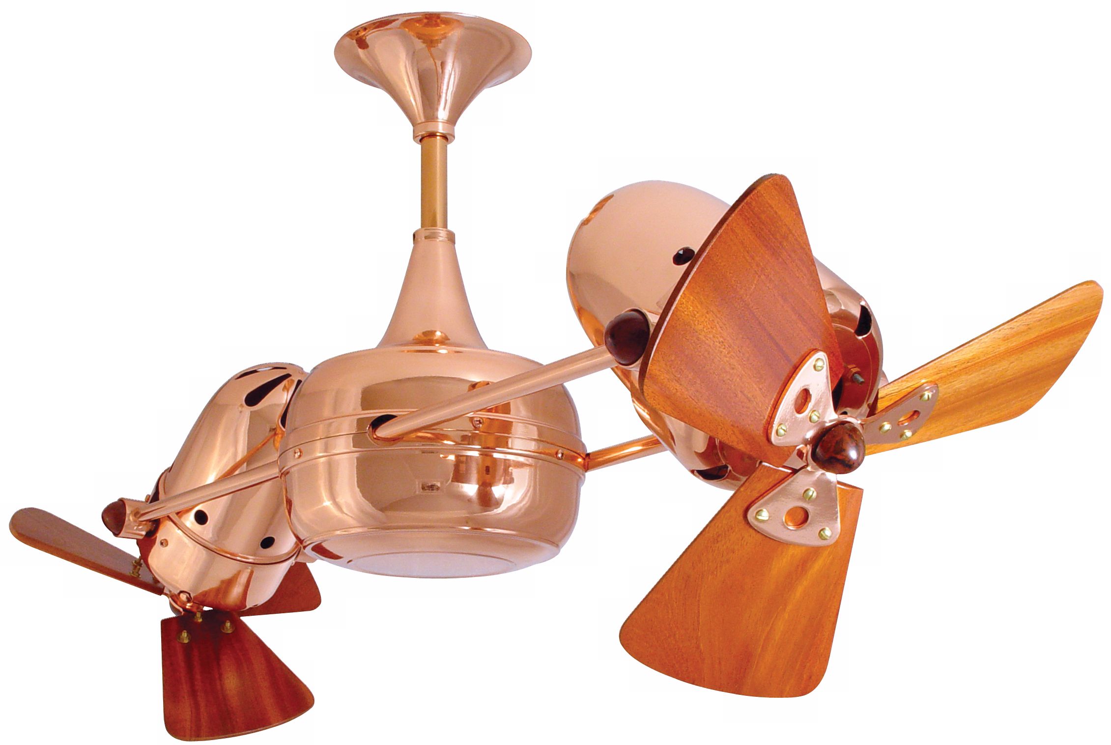 36" Matthews Duplo Dinamico Polished Copper Ceiling Fan