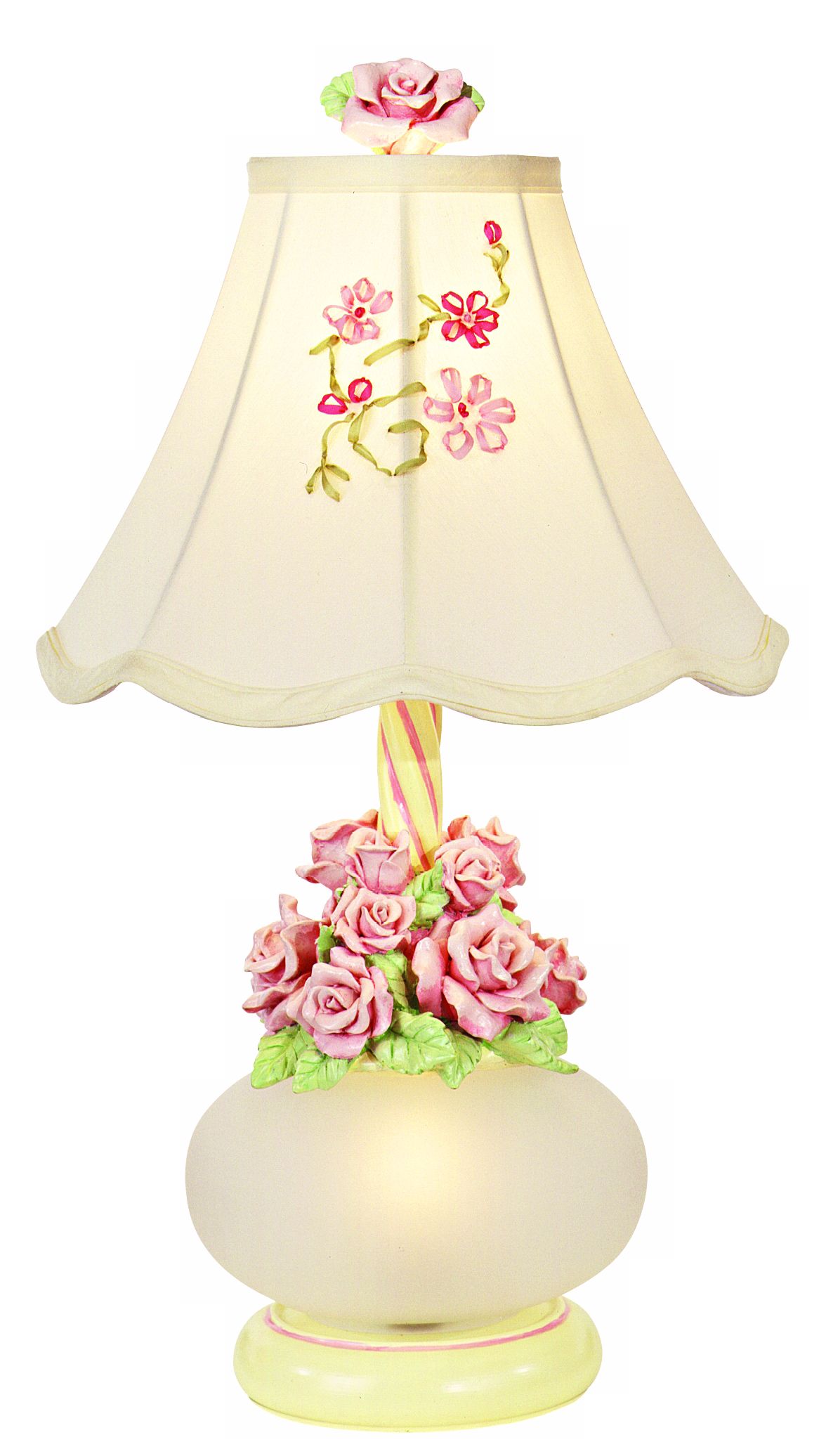 Kathy Ireland Flowerpot Table Lamp with Night Light