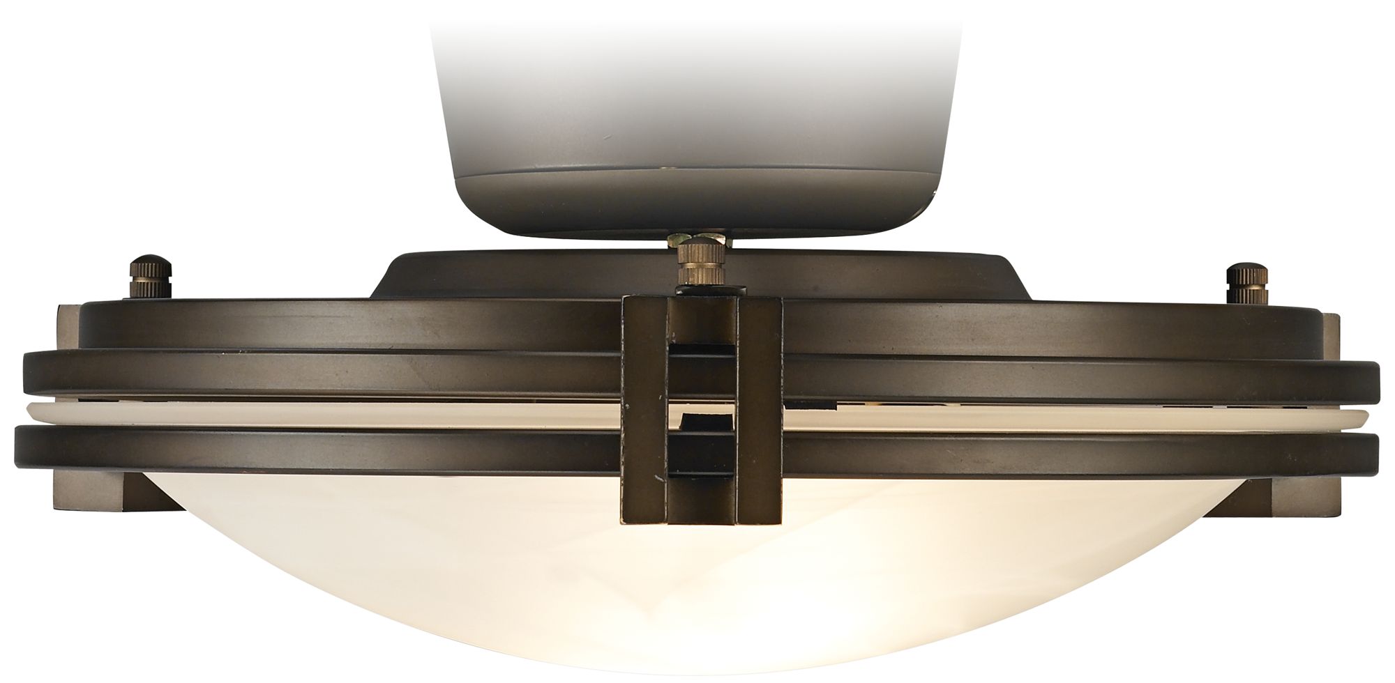 Pull Chain Oil Rubbed Bronze W/Alabaster Glass Light Kit