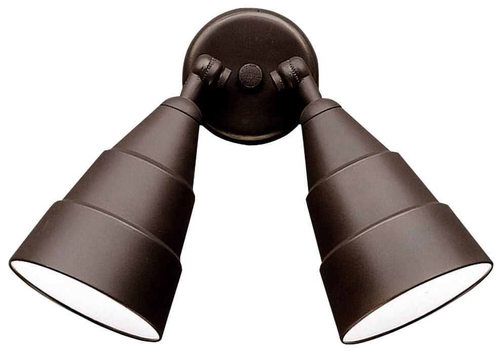 Wet Location Bronze Finish Double Outdoor Floodlight