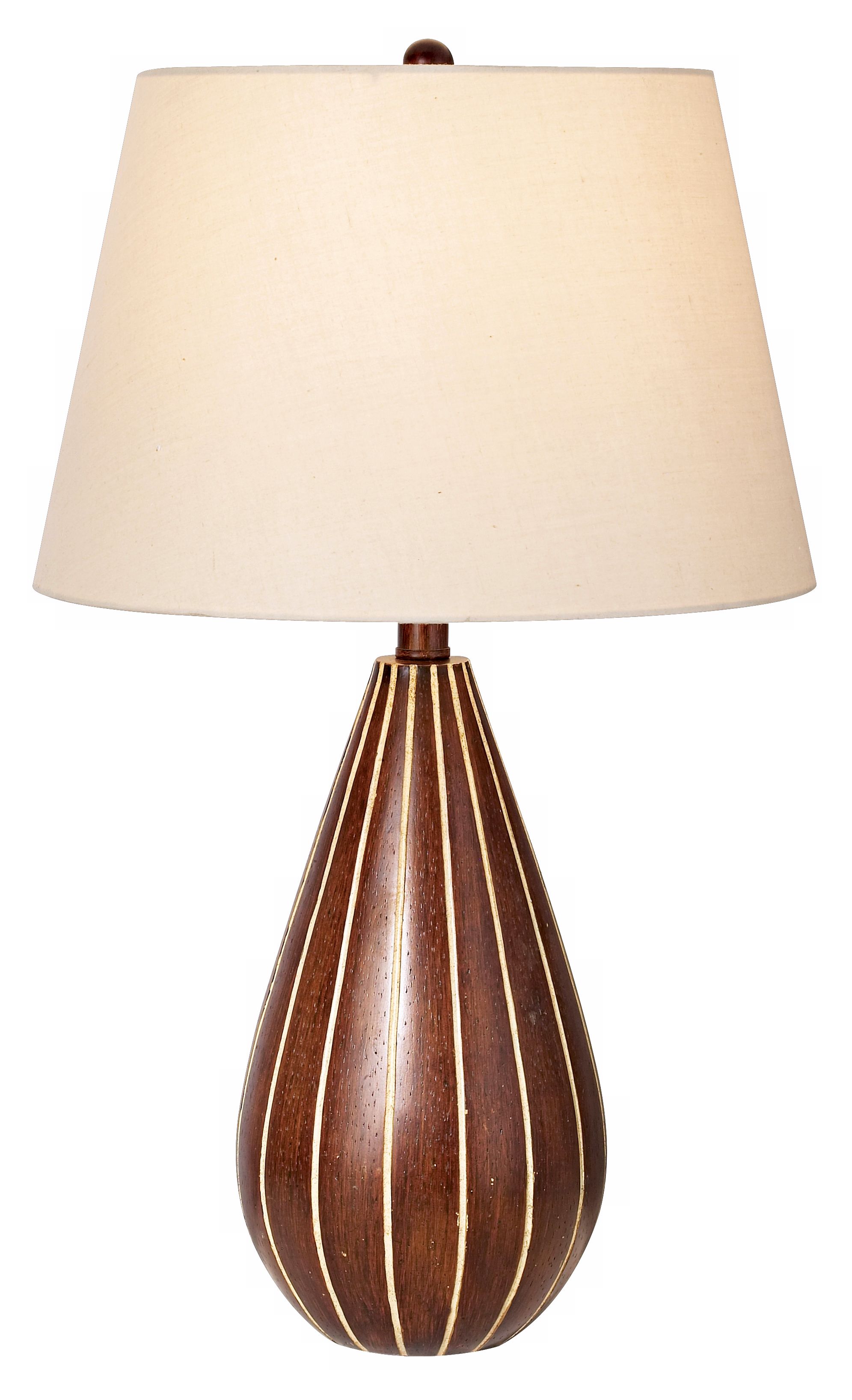 Brown Grooved Gourd Table Lamp
