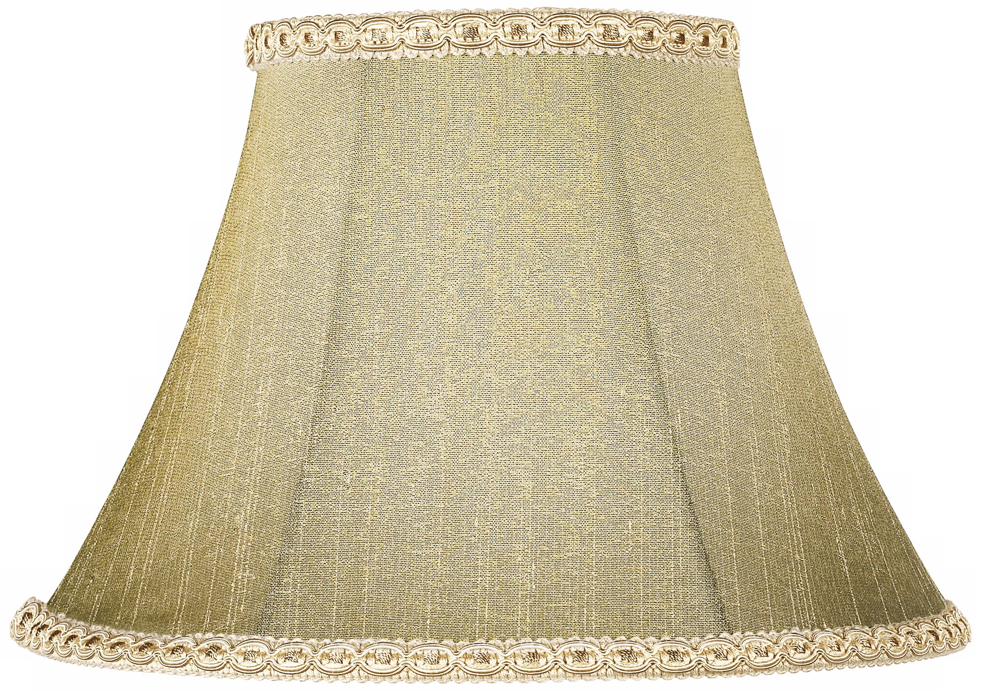 Taupe Bell Shade with Braid Trim 6x12x8.5 (Spider)