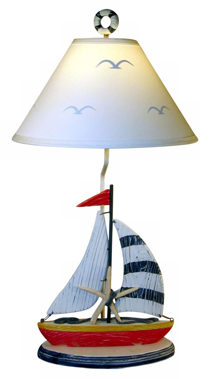 Sailboat and Starfish Table Lamp