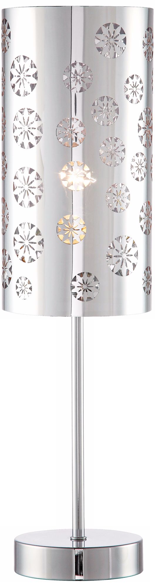Chrome Look Laser Cut Shade Accent Lamp