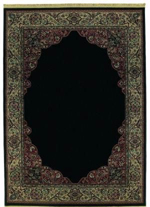 Kathy Ireland Manor Border Ebony Area Rug
