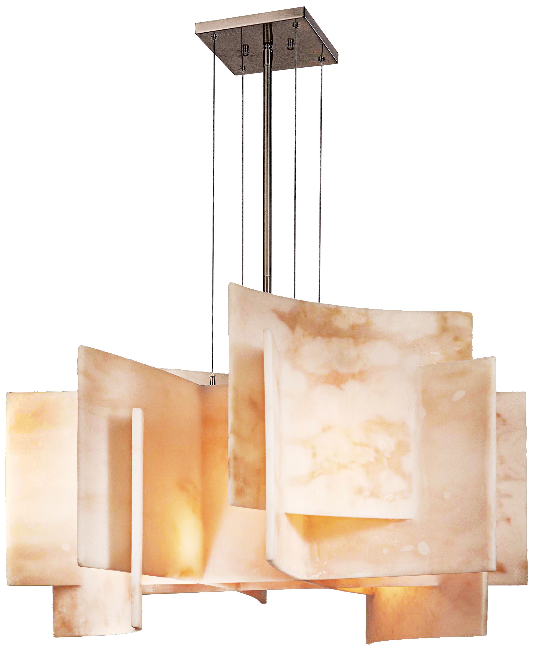 George Kovacs Alabaster Dust Glass 30" Wide Chandelier