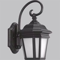 Black and Frosted Glass 12 1/2" High Outdoor Wall Light