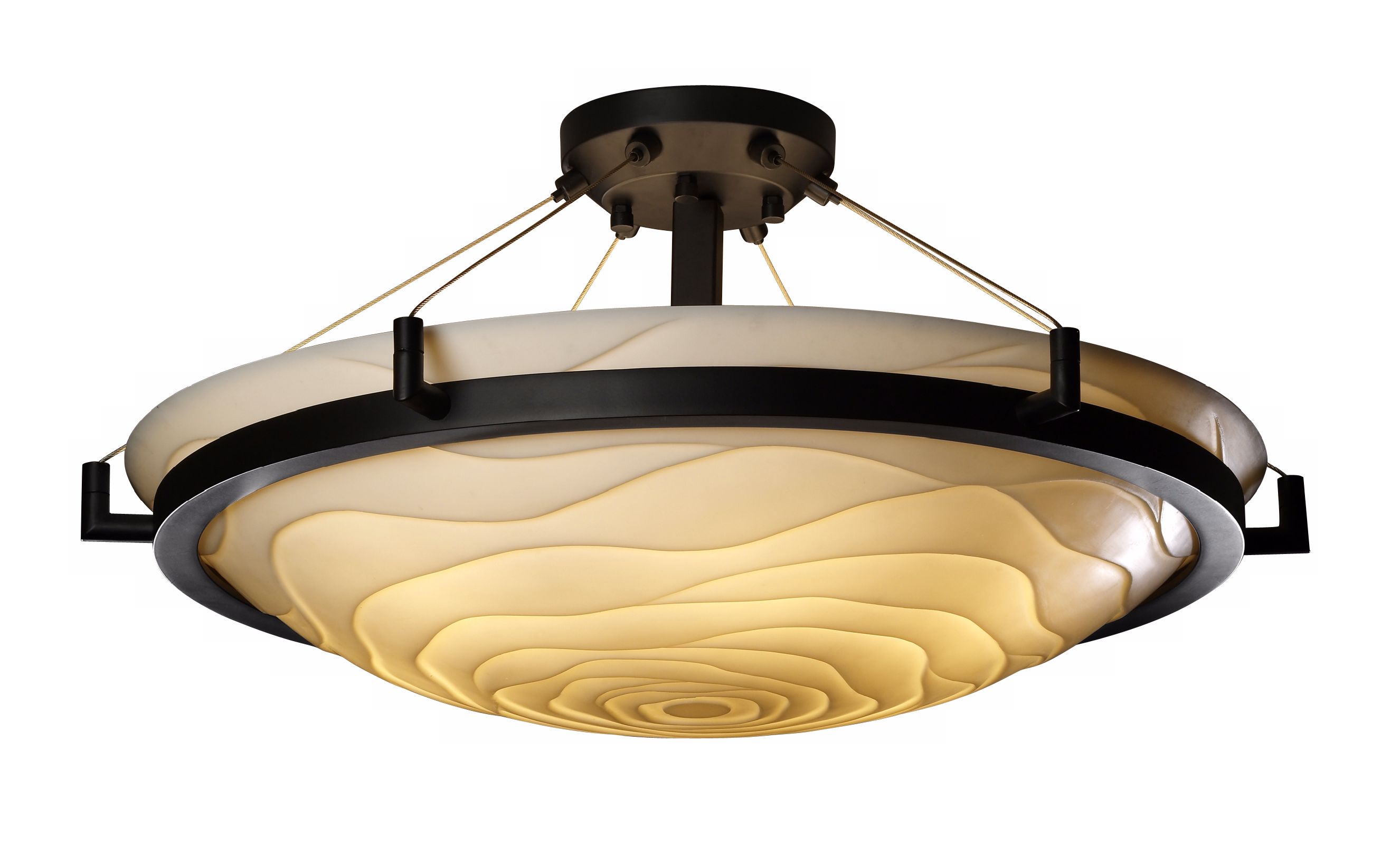 Porcelina Wavy Black 20 1/2" Wide Ceiling Light Fixture