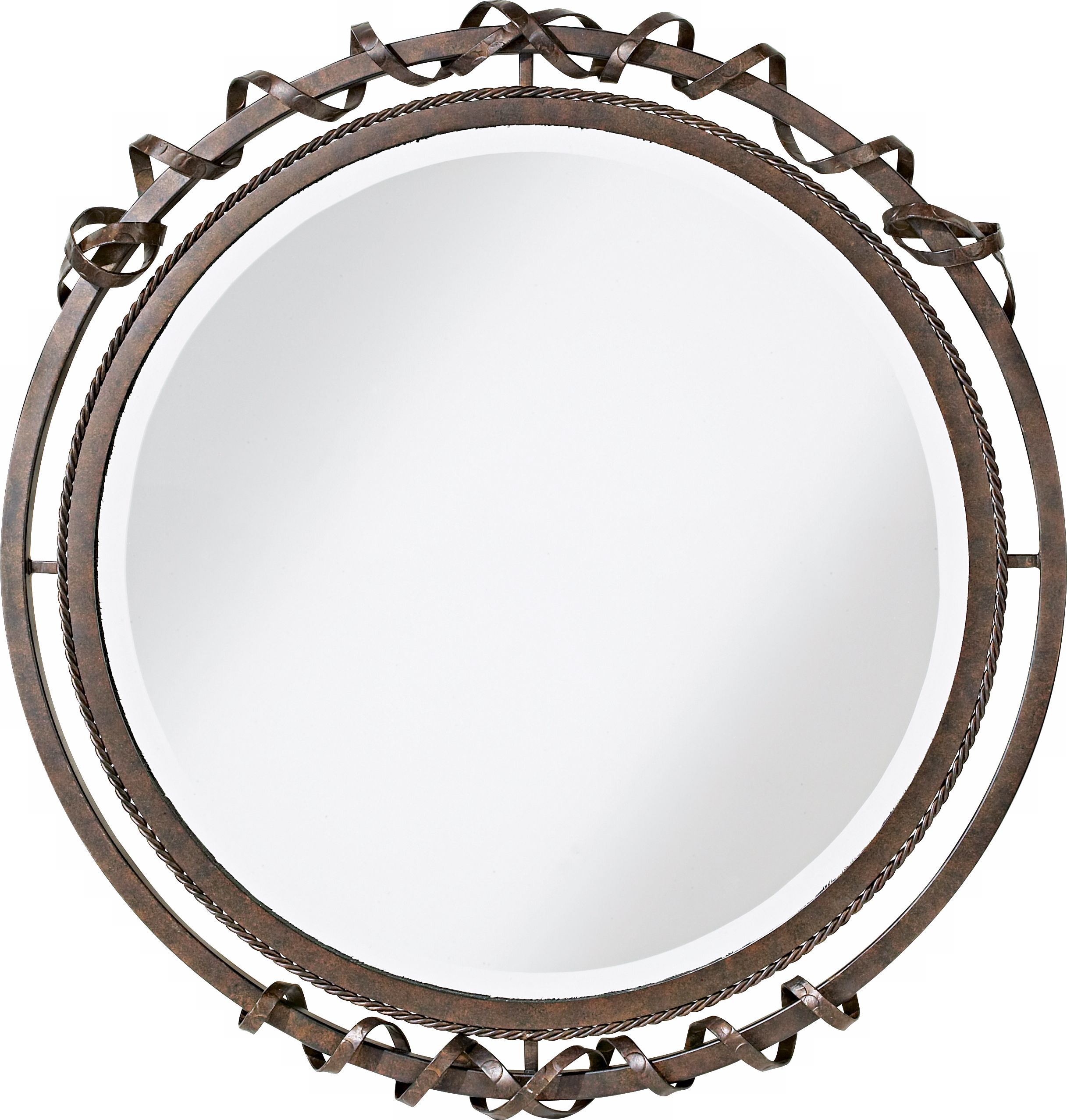 Franklin Iron Works Solara Round 25 1/4" Wide Wall Mirror