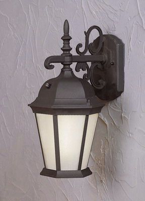 Black and Frosted Glass 18 1/4" High Outdoor Wall Light