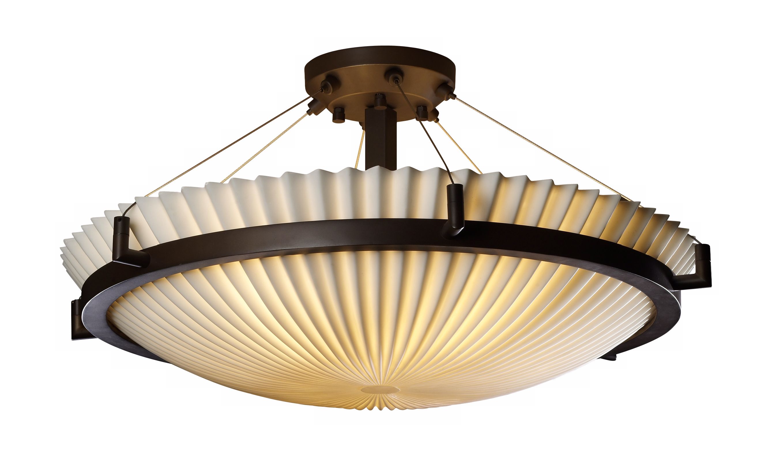 Porcelina Pleat Bronze 26 1/2" Wide Ceiling Light Fixture