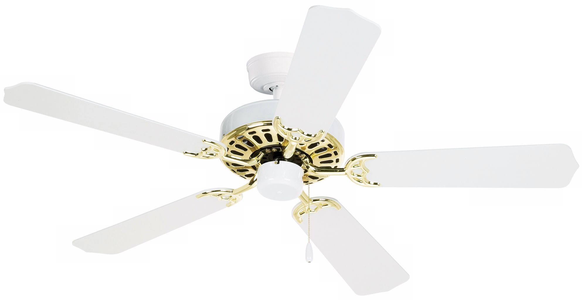 52" White Knight ® White/Bright Brass Ceiling Fan