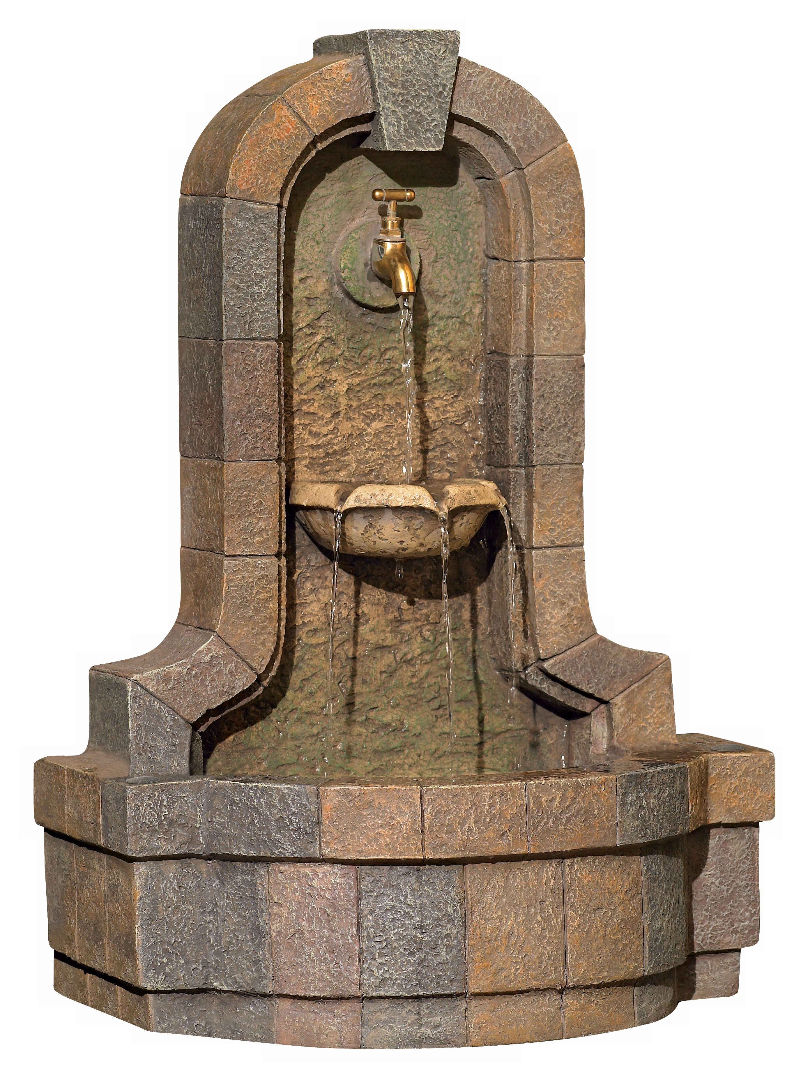 Spigot Faux Stone Wall Fountain