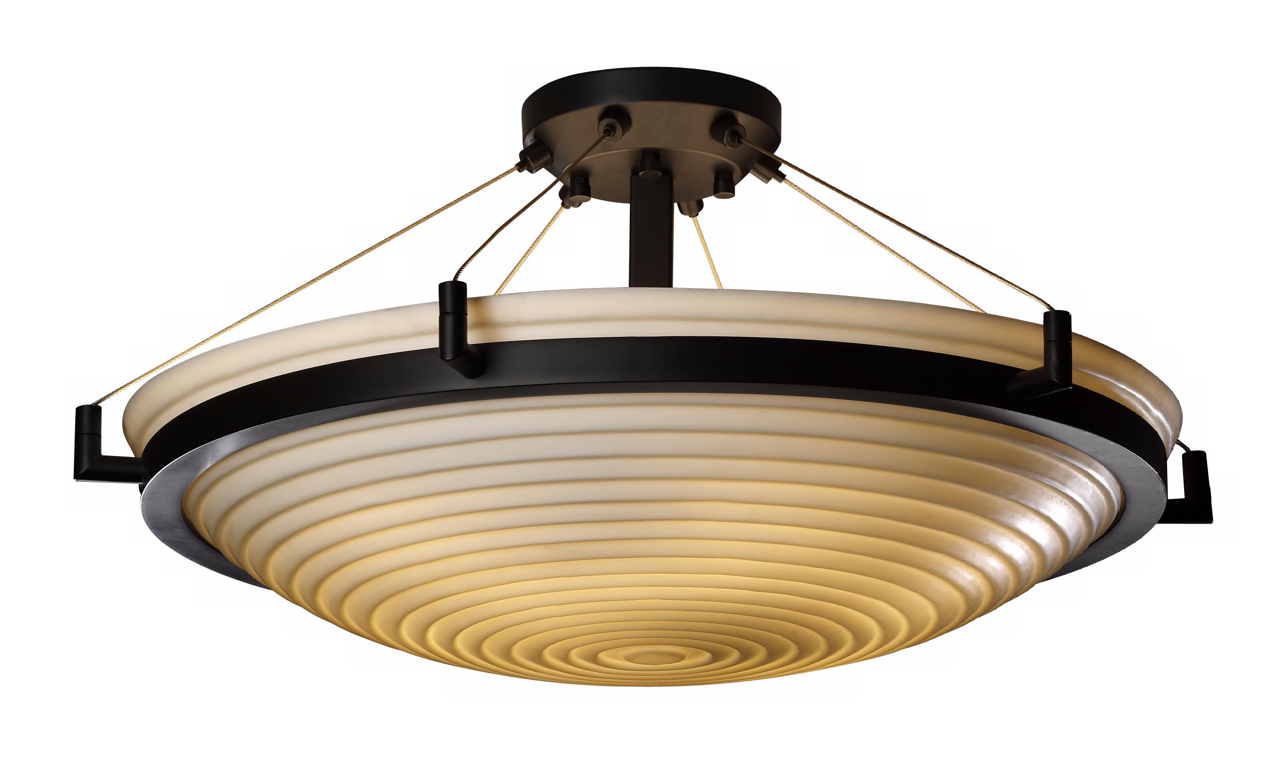 Porcelina Sawtooth Bronze 20 1/2" Wide Ceiling Light