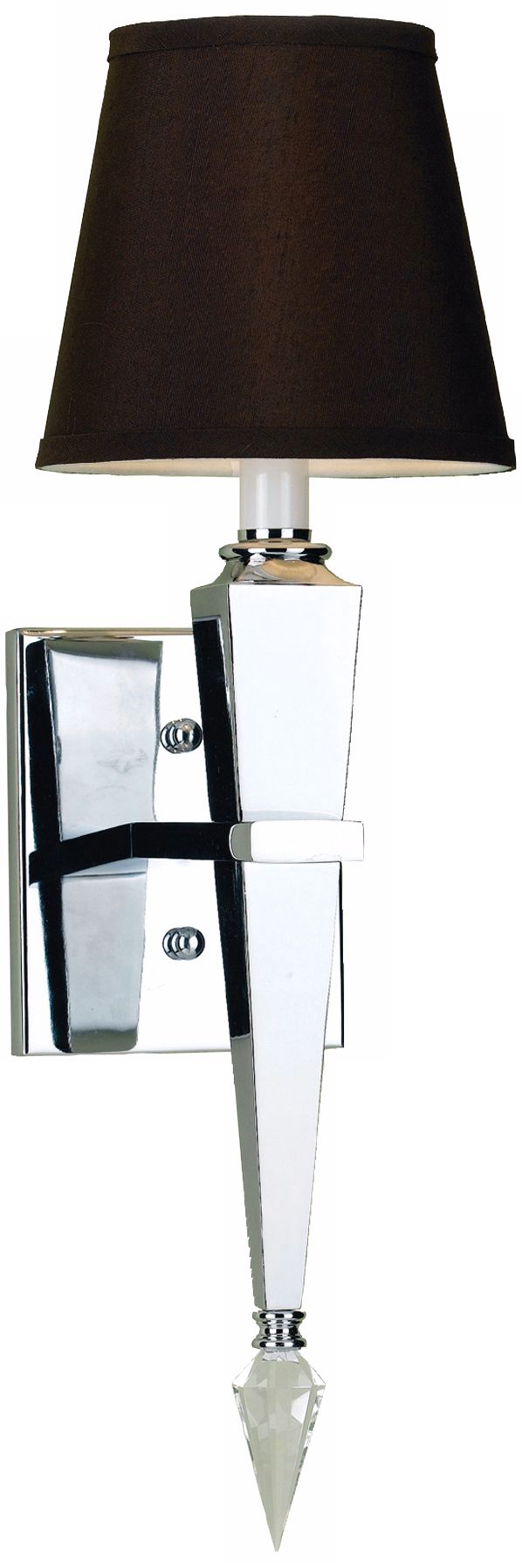 Candice Olson Margo Chrome Wall Sconce with Chocolate Shade
