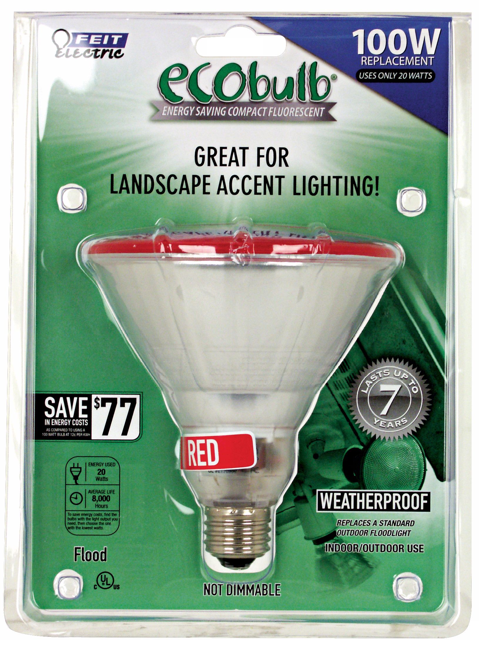 PAR38 23 Watt Red Outdoor Flood CFL Bulb