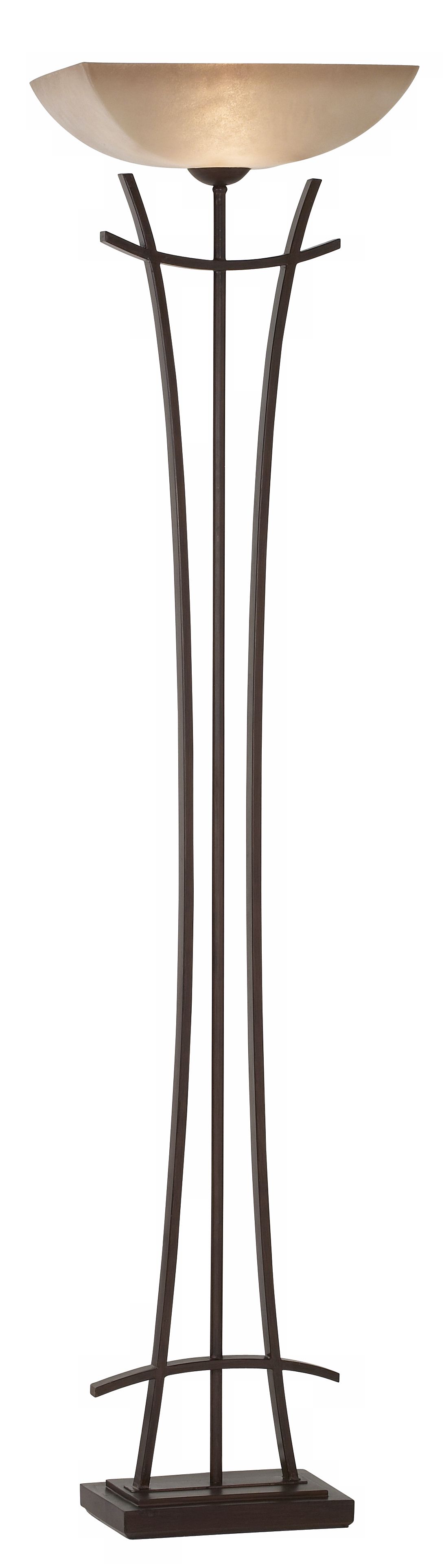 Three Rod Iron Torchiere Floor Lamp
